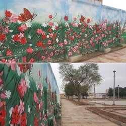 نقاشی و رنگ آمیزی دیوار جنب پارک جدیدالاحداث اردیبهشت