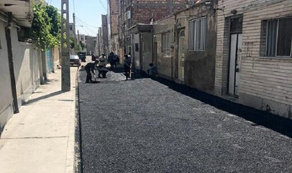 آسفالت‌ریزی در کوچه پیمان خیابان اشرفی لاله