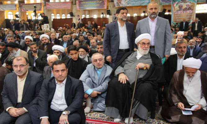 اقامه نماز جمعه ساری به امامت آیت الله محمدباقر محمدی لائینی نماینده ولی فقیه در استان