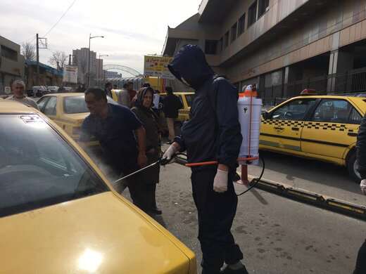 ایستگاه ثابت ضدعفونی تاکسی در تبریز راه اندازی شد