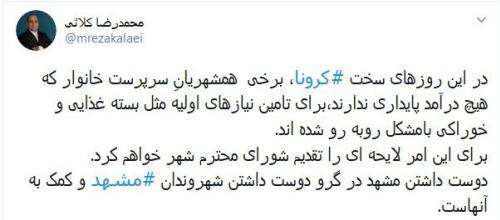 ارائه لایحه حمایت از شهروندان نیازمند به شورای شهر