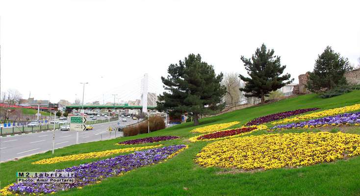 کاشت گل های نشایی در پارک نیکوی رجائی شهر