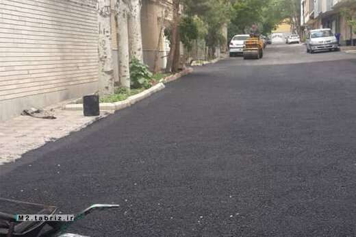 اتمام آسفالت ریزی ۱۰ متری پنجم شرقی خیابان فردوس ائل گلی