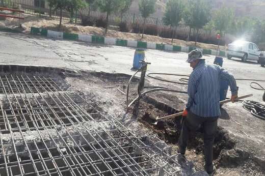 تداوم عملیات عمرانی مقاوم سازی پل واقع در اتوبان پاسداران