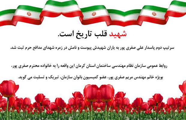 سرتیپ دوم پاسدار علی صفری پور به شهادت رسید