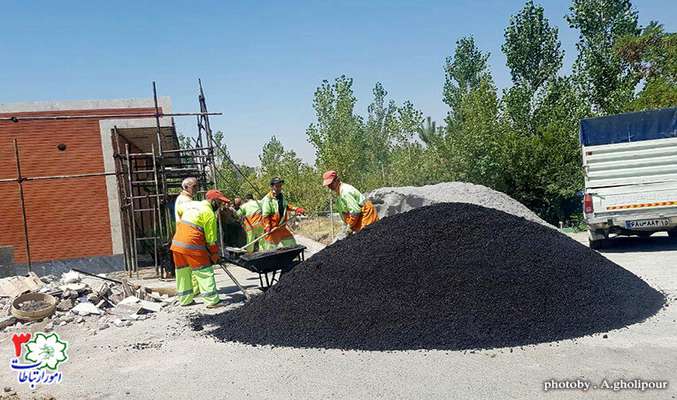 آسفالت‌ریزی محوطه شیرخوارگاه احسان