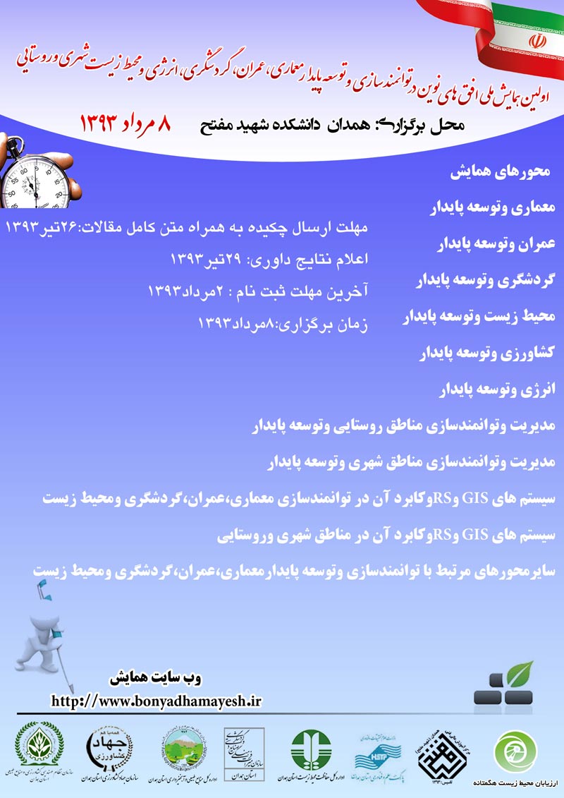 اولین همایش ملی افق های نوین در توانمند سازی و توسعه پایدار معماری،عمران،گردشگری،انرژی و محیط زیست شهری و روستایی