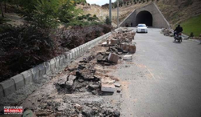 اجرای ۴۵۰ متر طول جدول‌گذاری تفرجگاه ائل باغی