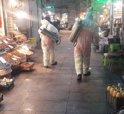 ضدعفونی و ویروس زدایی معابر منطقه ۸