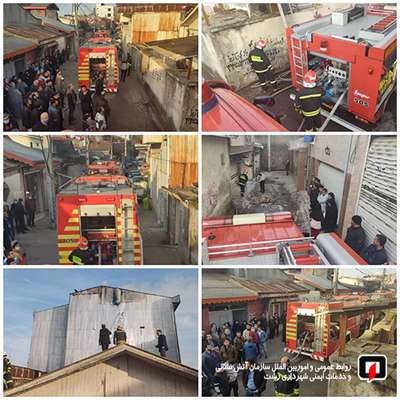 آتش سوزی در پشت بام آپارتمان سه طبقه نسق ساز