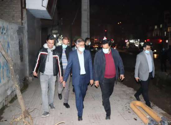 بازدید شبانه فرماندار شهرستان ساری از پروژه های شهرداری مرکز مازندران