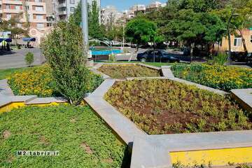 معابر شهرداری منطقه ۲ تبریز مفروش به گل‌های تابستانه شد