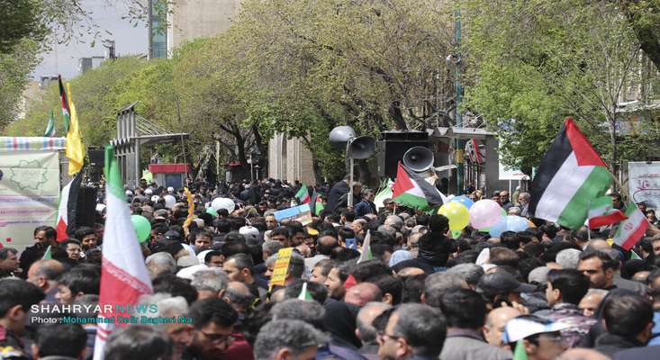 حضور خانواده بزرگ شهرداری تبریز در راهپیمایی پرشکوه روز جهانی قدس