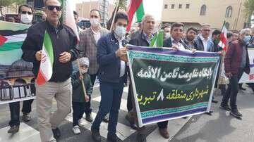 حضور با شکوه پرسنل شهرداری منطقه ۸ در راهپیمائی روز قدس