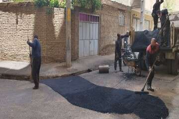 ساماندهی آسفالت خیابان گرو و کوچه مخابرات خیابان مفتح