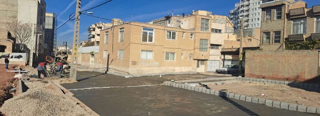 اجرای عملیات بتن ریزی در پروژه مسیرگشایی و سنگفرش «آدی گوزل»