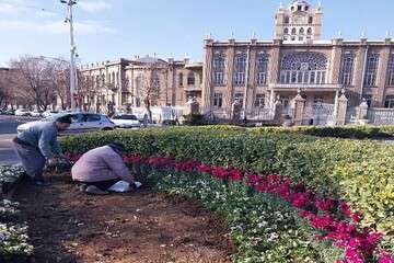 گلکاری های نوروزی شهرداری منطقه ۸ به روابت تصویر