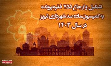تشکیل و ارجاع ۷۵۵ فقره پرونده به کمیسیون ماده صد شهرداری تبریز در سال ۱۴۰۳