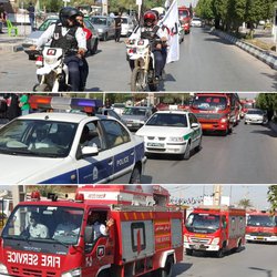 برگزاری رژه خودرویی سازمان آتش نشانی شهرداری خرمشهر
