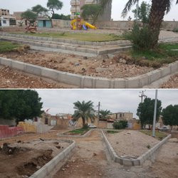 اتمام عملیات اجرایی جدول گذاری پارک اردیبهشت و آماده سازی جهت احداث پیاده رو
