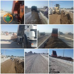 تسطیح و زیرسازی جهت آسفالت معبر سی متری زیباشهر جهت آسفالت