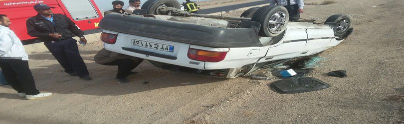 مصدومیت ۲ نفر بدلیل واژگونی...